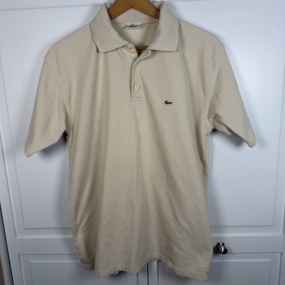 Lacoste Classic Fit Polo Shirt Men's 2XL Cotton Petit Piqué Short Sleeve Tan - Picture 2 of 9